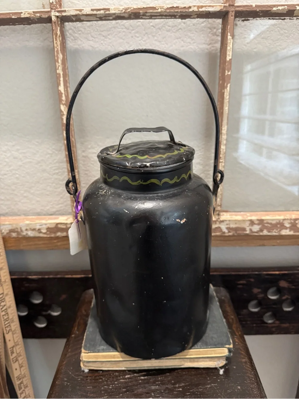 Vintage Tin Milk Can Hand-painted Tole